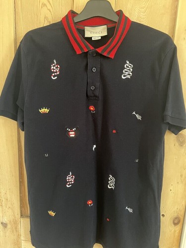 Polo camicia ricamata gucci - camicia,